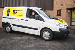 Doxbond Van with a man inside