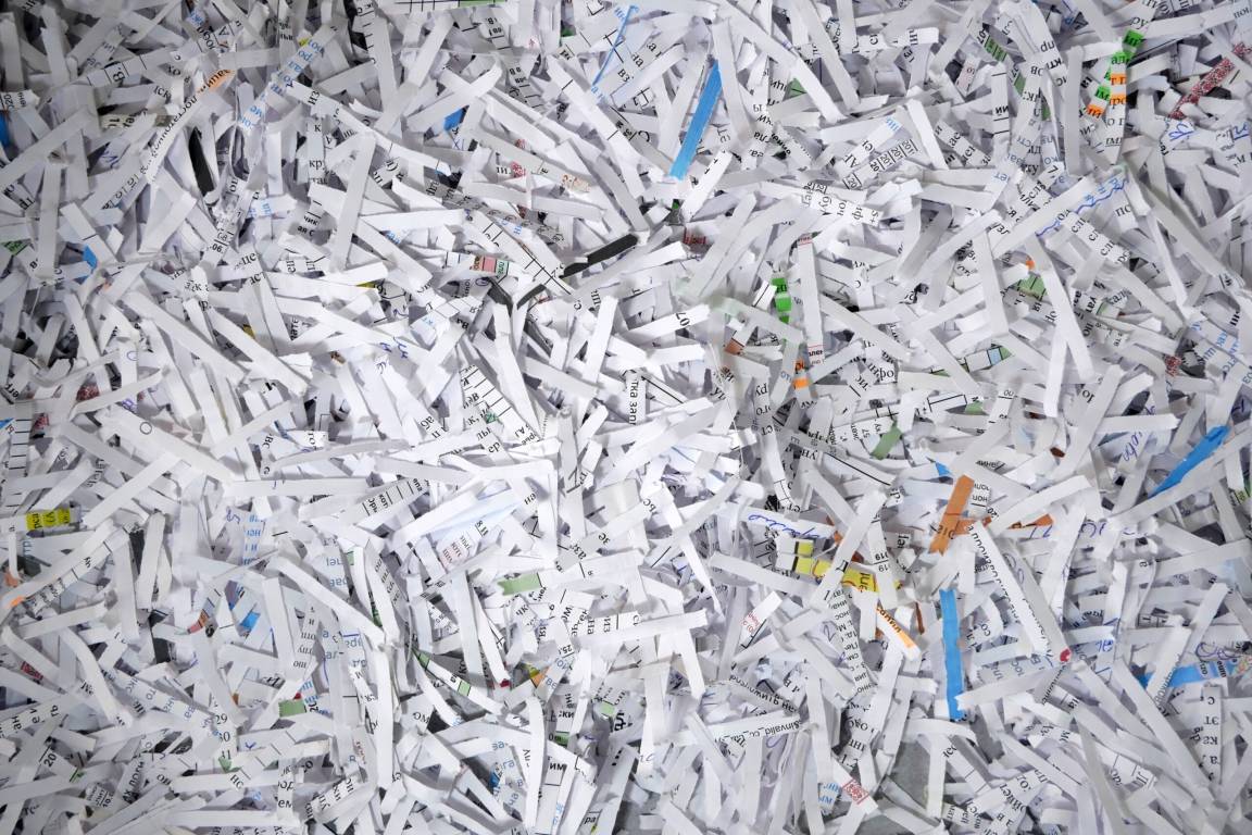 Shredded document paper